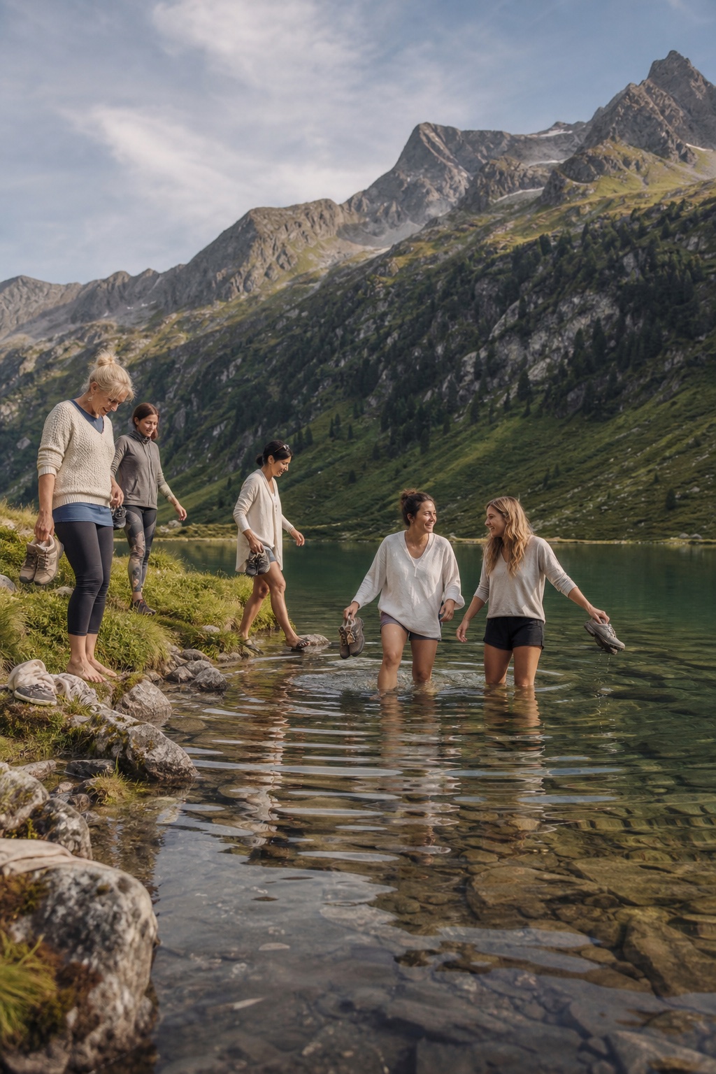 Women walking together in the mountains of Zillertal, Tirol